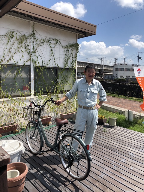 池田社長と自転車